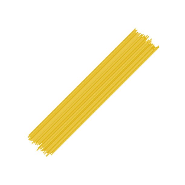 surowe spaghetti wyizolowane na białym tle. makaron spaghetti niegotowany. włoski makaron capellini. - raw stock illustrations