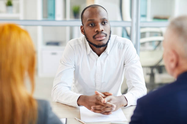 istock African Man Applying for Job 1208580387