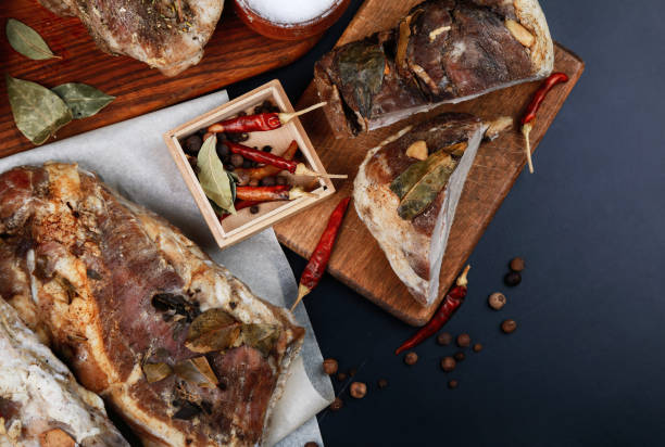 istock appetizing baked meat with a snack on the table 1208580602