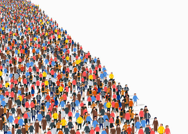istock Large group of people on white background. People communication concept. 1208582827