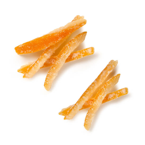 Candied orange peels Original Sicilian recipe on a white background candied fruit stock pictures, royalty-free photos & images