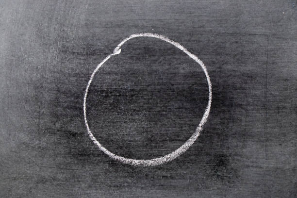 istock White chalk hand drawing in circle or round shape on black board background 1208592292