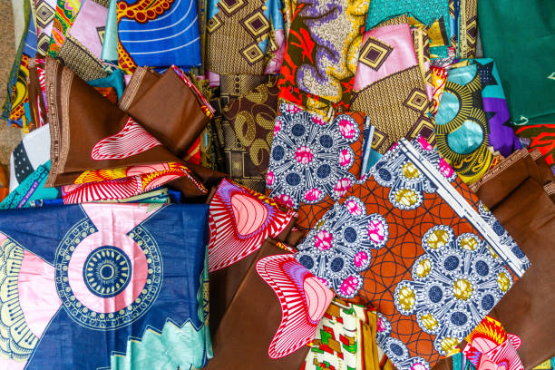 istock Plenty of colorful African fabrics 1208598360