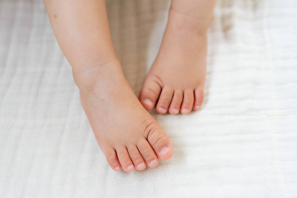 istock Close up of sleeping baby's feet 1208602025