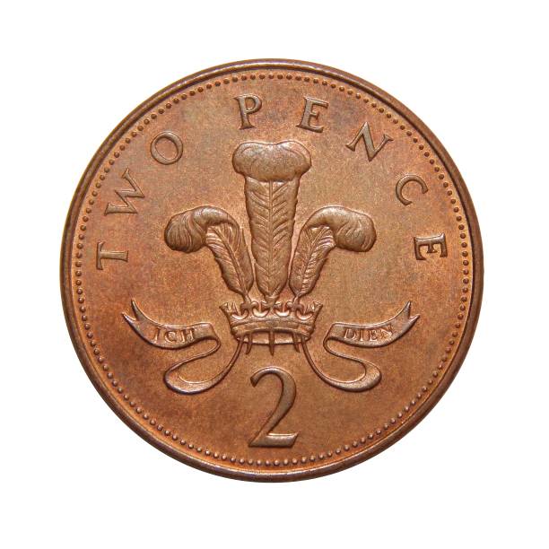 british coin 2  pence (2003) - british currency coin two pence coin british coin imagens e fotografias de stock