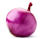 Red onion close-up on a white. Isolated