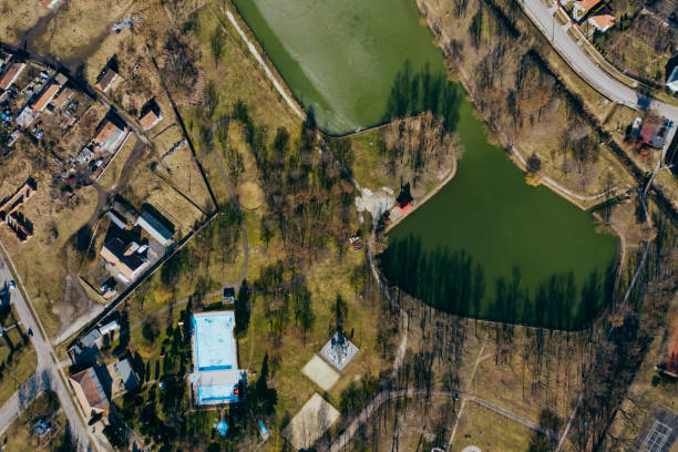 istock Flying over city area 1208612429