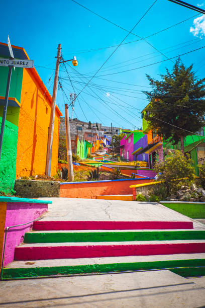 Colorful Town in Pachuca de Soto, Mexico stock photo