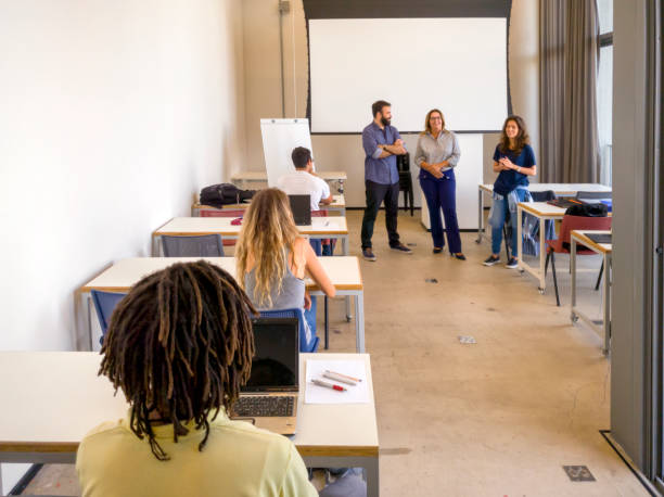 istock Group of university students at the classroom 1208614054