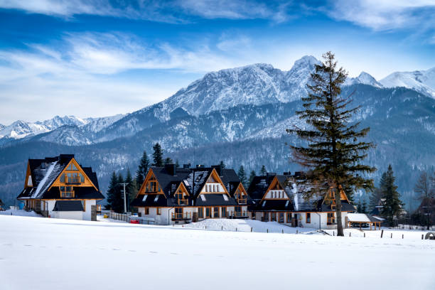 деревня косельиско в горах татра, польша - tatry стоковые фото и изображения