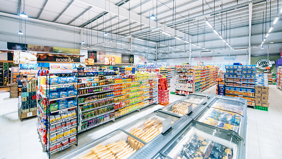 Stocked supermarket ready for business
