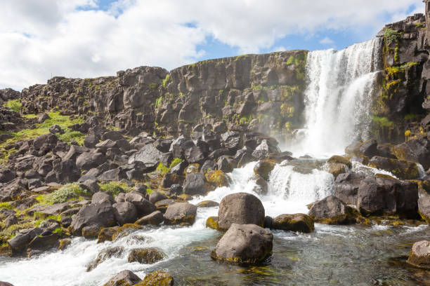 istock Oxararfoss waterfall summer day view, Thingvellir, Iceland 1208618623