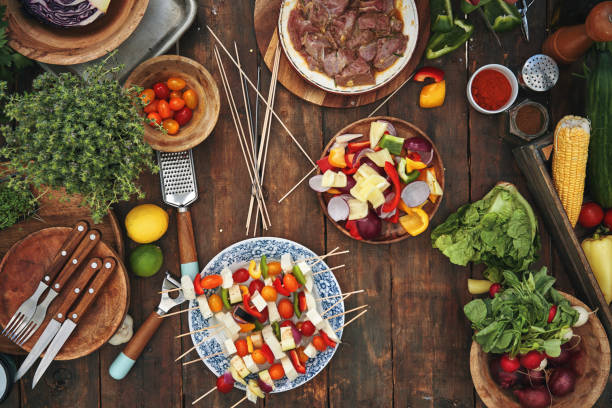 istock Preparing Lamb Kebab Outside in the Garden 1208620156