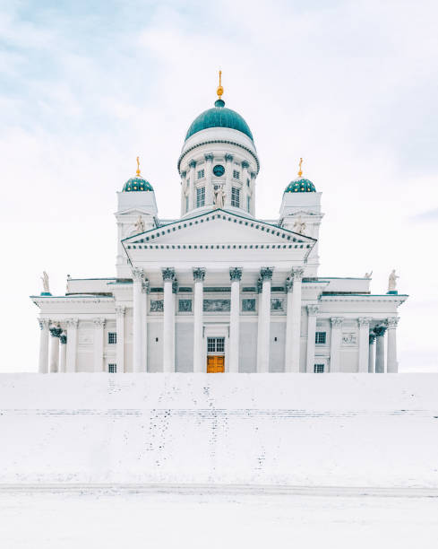 catedral luterana em helsinque, finlândia - helsinki lutheran cathedral - fotografias e filmes do acervo