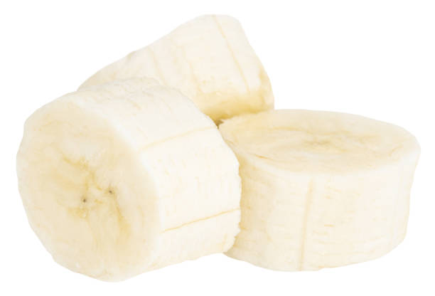 istock Banana slice isolated on white background Clipping Path 1208620206
