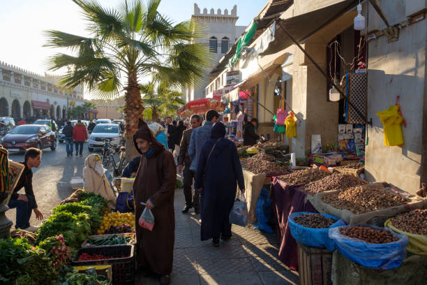 Street scene in Morocco stock photo
