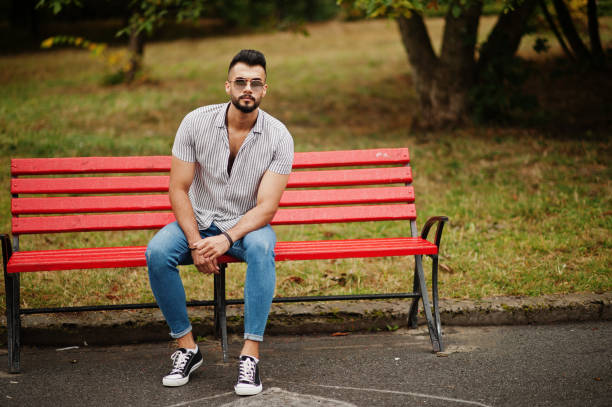 Fashionable tall arab beard man
