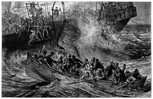 Illustration of a The sinking of Ville du Havre