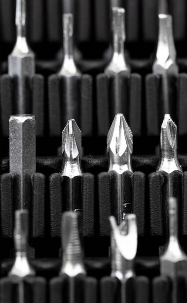 istock Bits for a screwdriver. A set of bits for a screwdriver close-up. 1208631369
