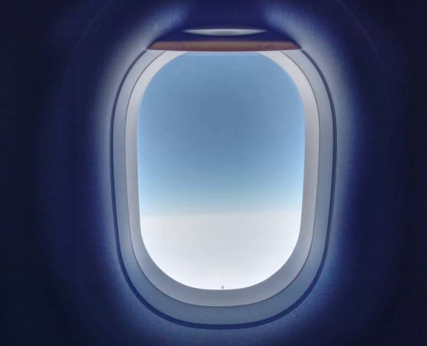 istock Air travel concept image. Airplane window 1208634517