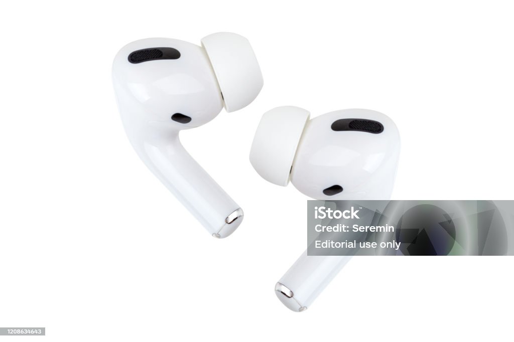 Airpods Pro On A White Background Stock Photo - Download Image Now - Apple Airpod, AirPods Pro, Cut Out - iStock