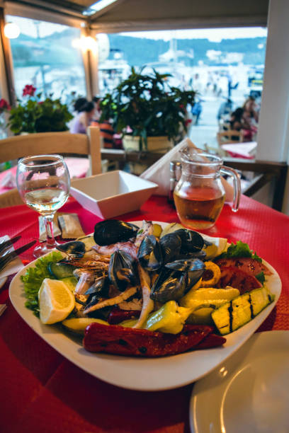 istock Served seafood with grilled vegetables 1208635124