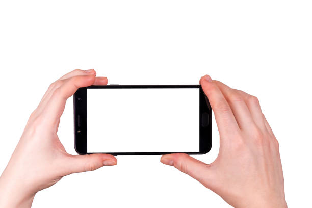 istock Isolated hands with the phone. photo business idea 1208635241