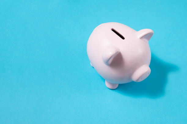 istock Piggy Bank on Blue Background 1208636822