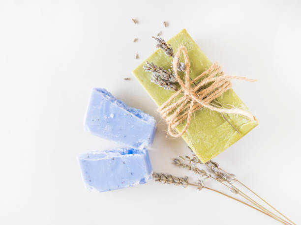 istock Homemade lavender soap bar. 1208638197