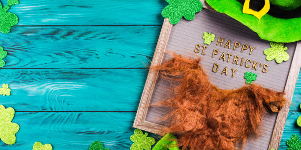 istock St Patrick Day greetings on letter board, shamrock 1208638298