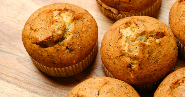 istock Organic lemon and poppy seed muffins from above 1208638547