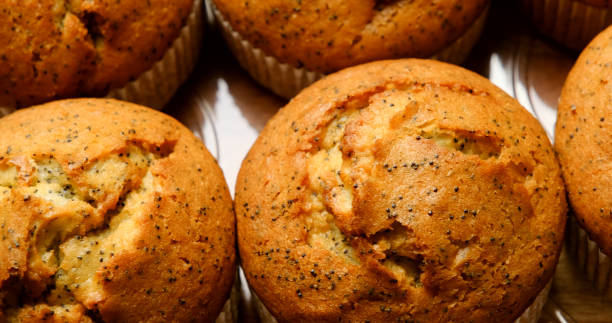 istock Organic lemon and poppy seed muffins from above 1208638593