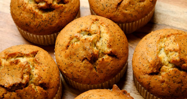 istock Organic lemon and poppy seed muffins from above 1208638607