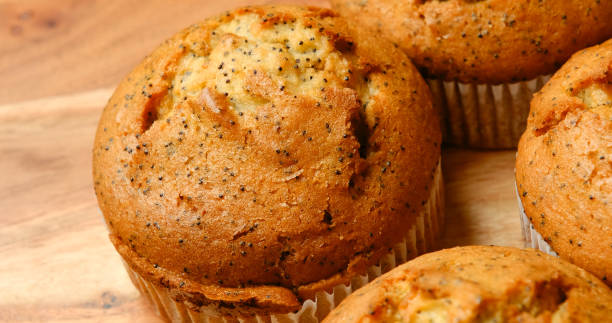 istock Organic lemon and poppy seed muffins from above 1208638674