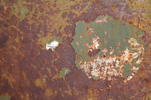 istock Old rusty aged green grunge metal surface texture background 1208639593