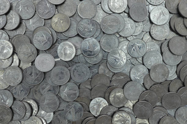istock Background of Old mexican 10 cents coin 1208639973