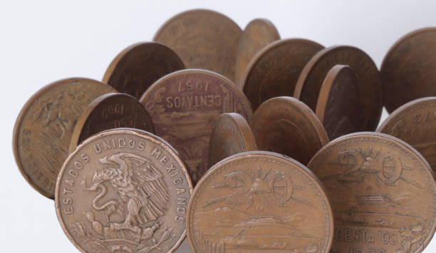 istock Stand coins from Mexico from 1960s 1208640773