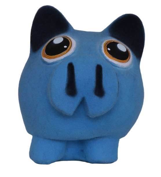 istock Head on Isolated blue piggy bank 1208640775