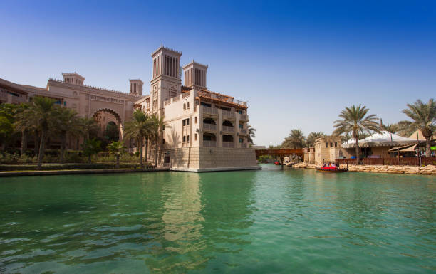 istock Dubai city view with palm trees 1208640923