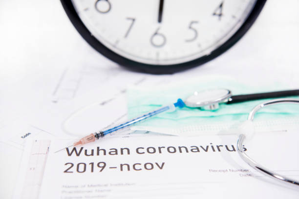istock Medicine documents with stethoscope on it. Abstract photo of illness time. 1208641311