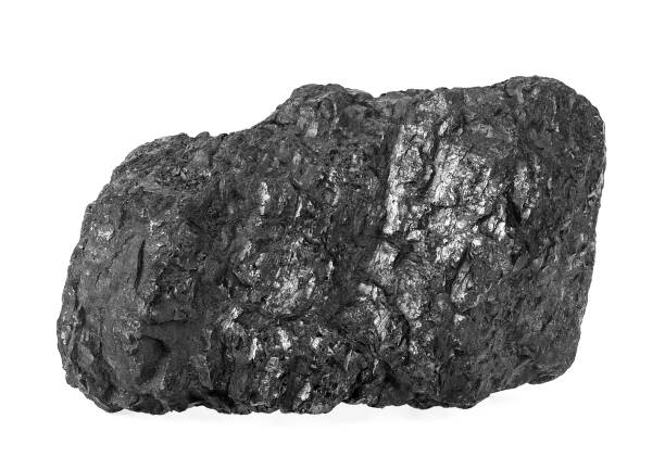 istock Natural black hard coal isolated on a white background, close up. 1208644374