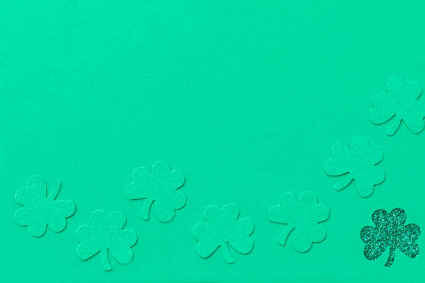 istock St Patrick's day background with shamrock clover leaf, Irish festival symbol, selective focus 1208646083