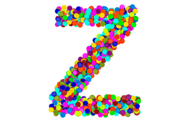 istock Letter Z from confetti. 3D rendering isolated on white background 1208649761