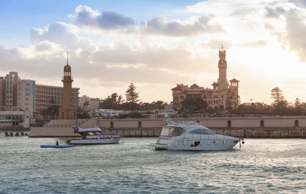 istock Landscape with Montazah palace and lighthouse 1208651371