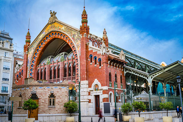 Mercado Colon in Valencia, Spain. Long exposure taken at blue hour. High resolution 42Mp studio digital capture taken with SONY A7rII and Zeiss Batis 40mm F2.0CF
