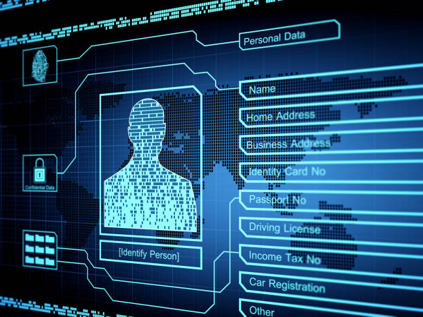istock Person identity concept with touch screen biometrics security by fingerprint 1208651778