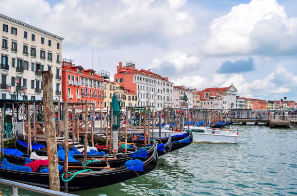 istock Venice cityscape with gondolas, Italy 1208656873