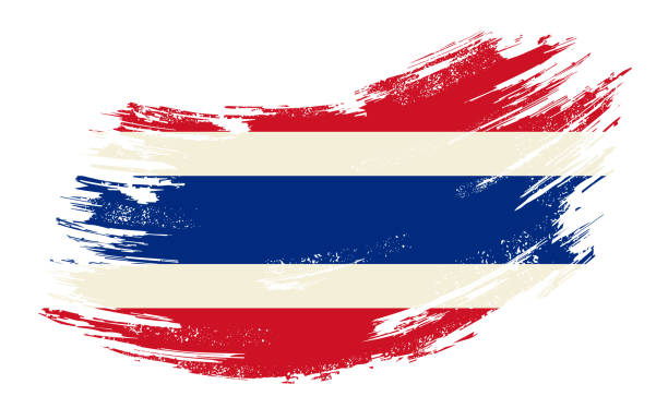 Thai flag grunge brush background. Vector illustration. Thai flag brush stroke grunge background. Vector illustration. thai flag stock illustrations