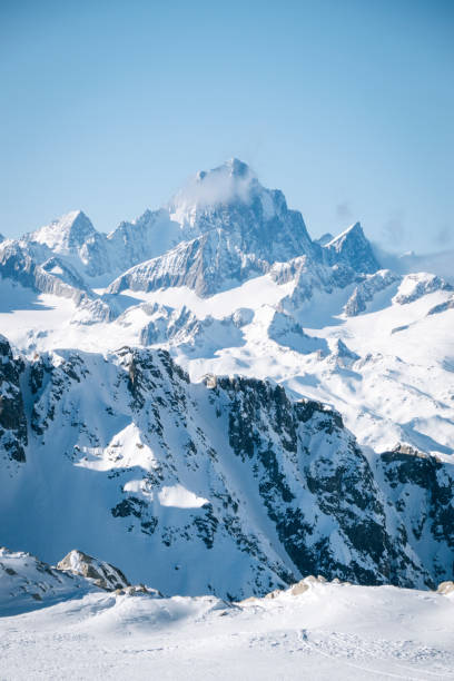 istock Scenic view of mountain ranges in winter 1208659305