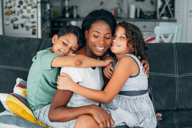 istock Happy family at home. 1208659377